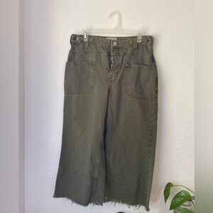 We The Free Olive Green Cargo Wide Leg Pants